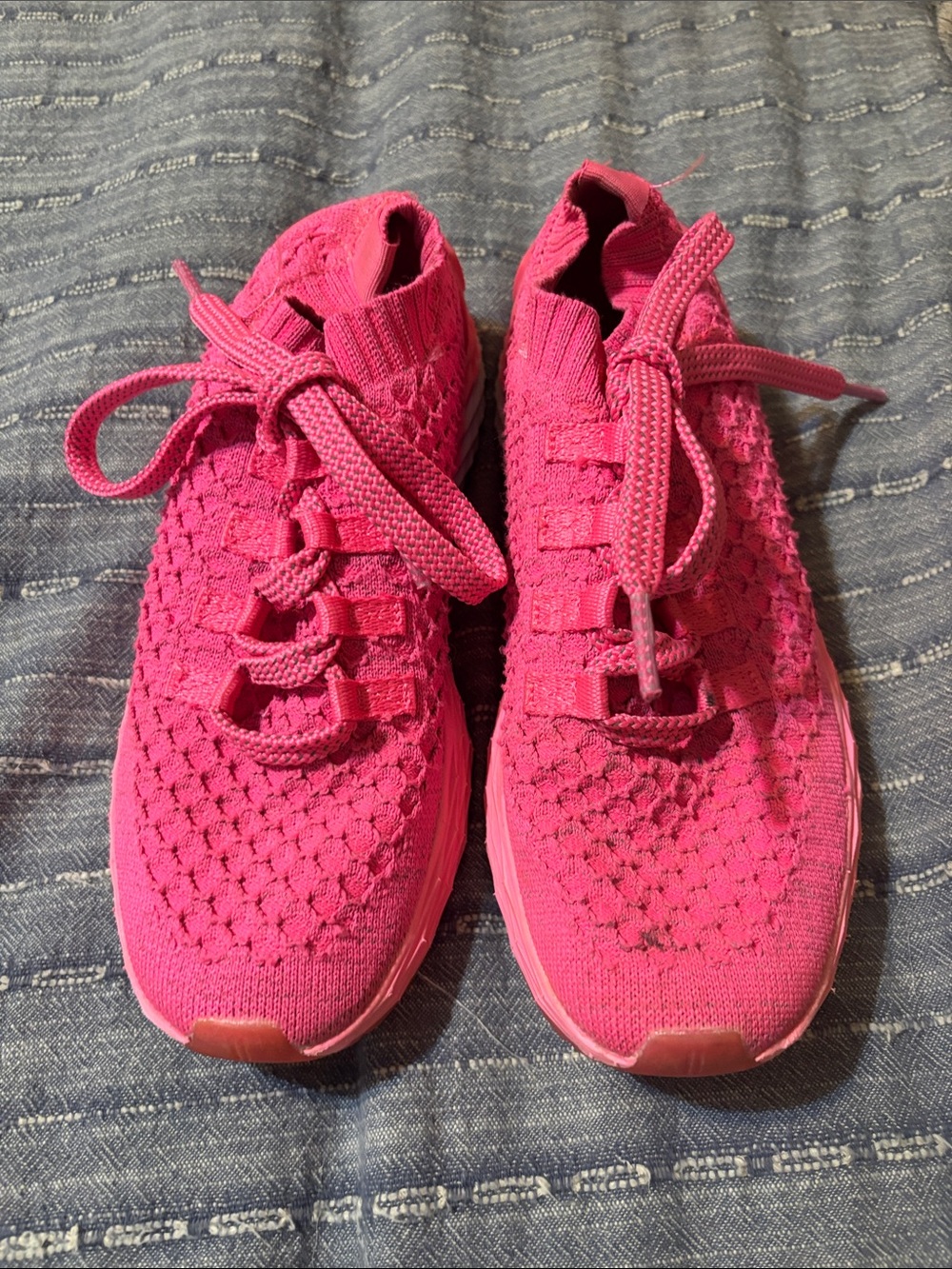 NOBULL Women’s Knit Lace-Up Sneakers - Bright Pink